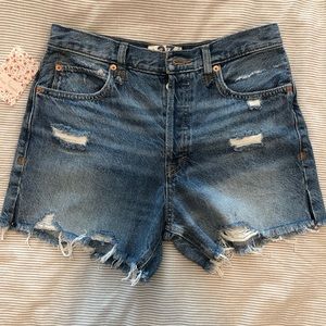 FREE PEOPLE MID THIGH JEAN SHORTS